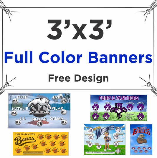 3' x 3' Full Color Banner