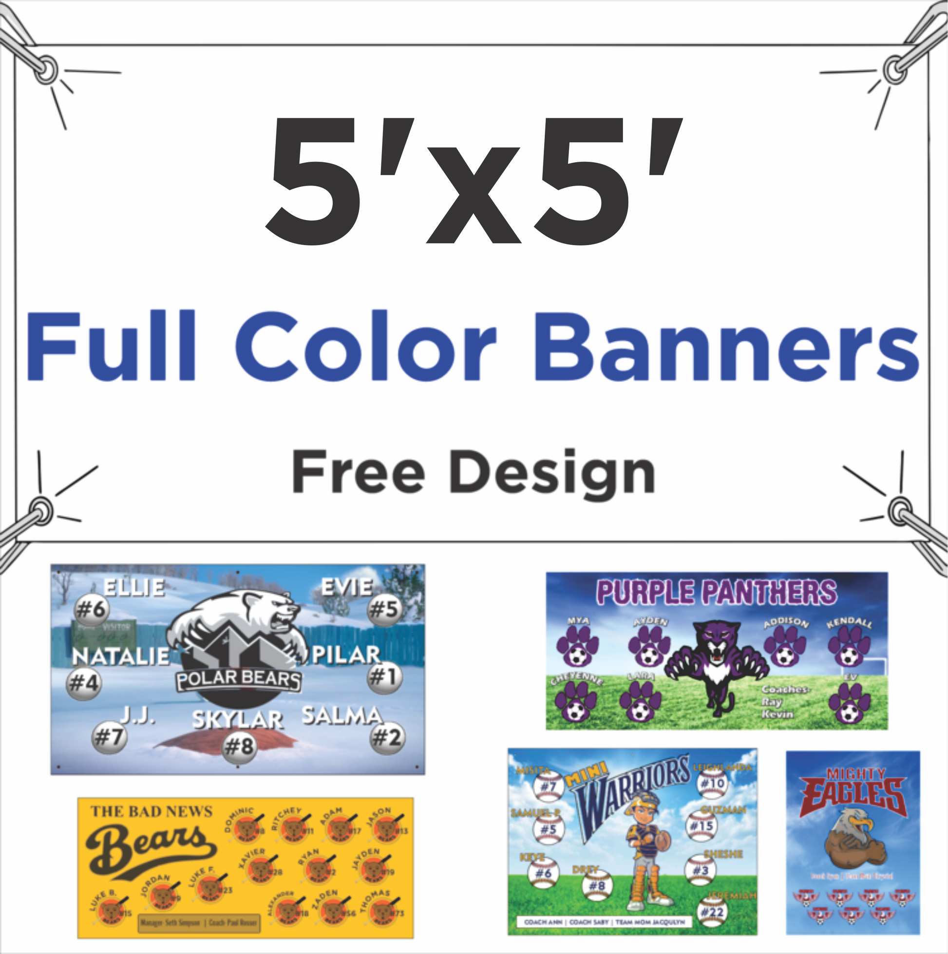 5' x 5' Full Color Banner