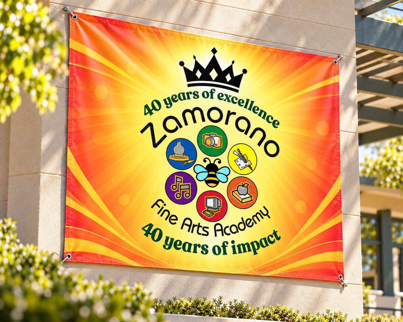 School anniversary vinyl banner example